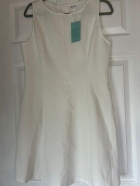 SHEIN White Sleeveless Mini A-Line Dress